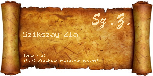 Szikszay Zia névjegykártya